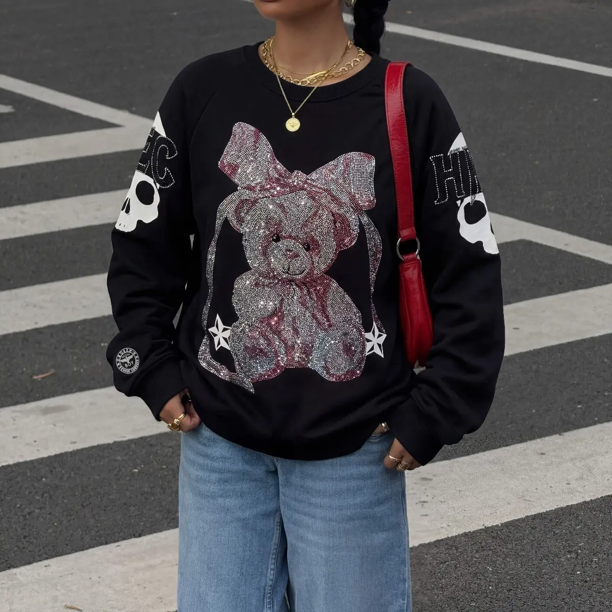 TCH - B Little Bear Hot Diamond Hoodie Unisex Y2k Style