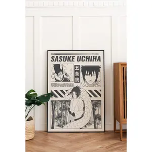 Naruto Sasuke Uchiha Manga Poster, Anime Poster Wall Decor Print.