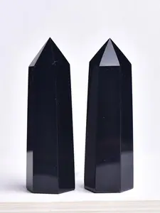 Obsidian Crystal Tower, Crystal Carvings, 1 Count Unique Healing Crystal for Energy and Relaxation, Decorative Gemstone Jewelry for Meditation and Spiritual Growth