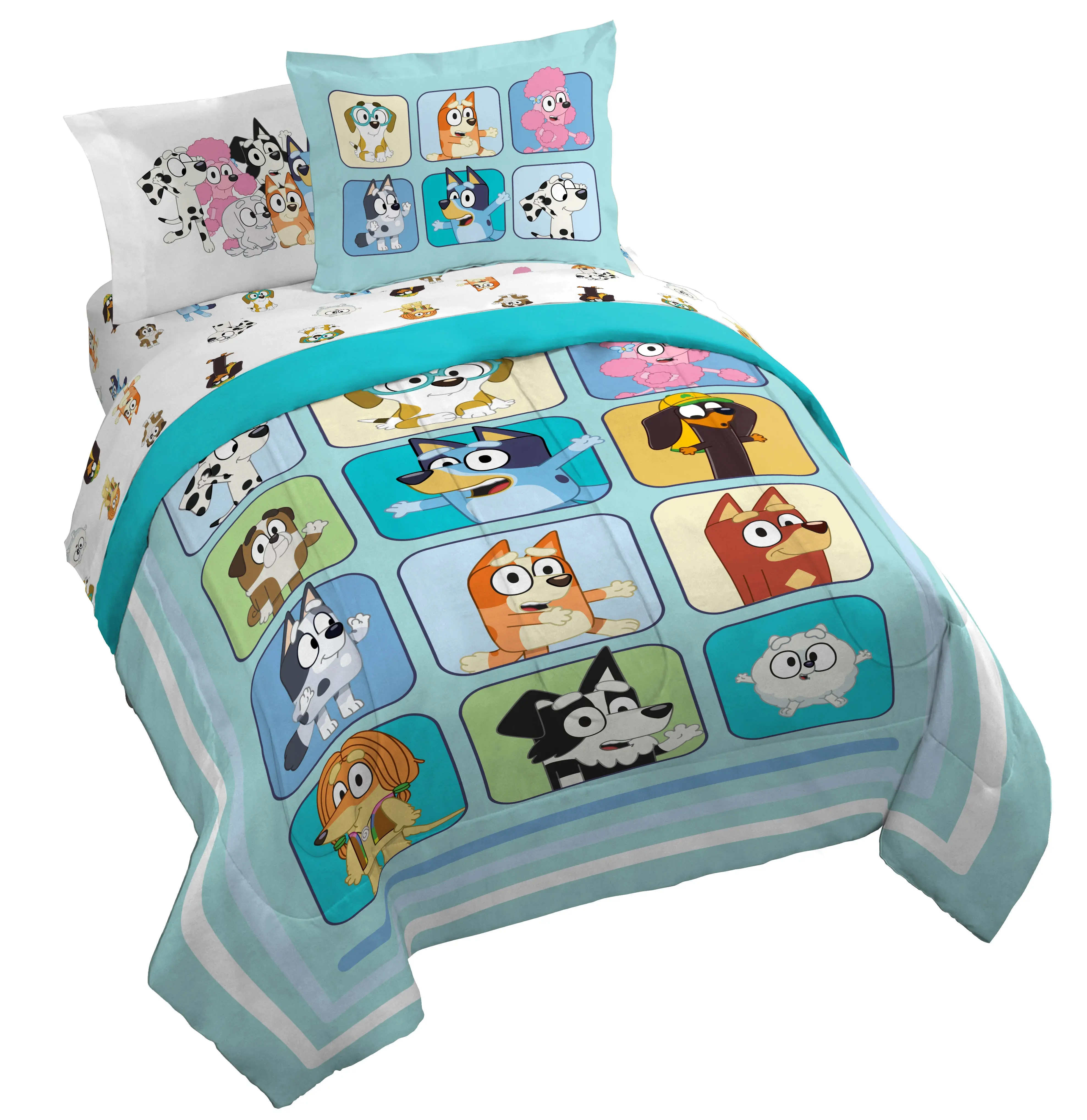 Bluey Character Bedding Set - Sunny Side Up Cartoon Theme Soft Furnishing for Kids' Rooms, Set Includes Bedding Essentials (Textiles & Soft Furnishings Collection)