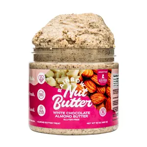 ALMOND BUTTER WHITE CHOCOLATE Nut Butter Spread Dip Gluten Free Sweet Flavor Rainbow Nut Butter High Protein Snack for Kids