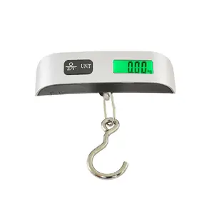 Portable Digital Weighing Scale with LCD Display, 110lb/50kg Capacity, Electronic Hanging Scale for Travel Luggage, Suitcases, Baggage Bags