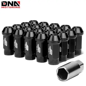 J2 Engineering 7075 Aluminum M12X1.25 20Pcs 50mm Knurled Top Lug Nut W/Key