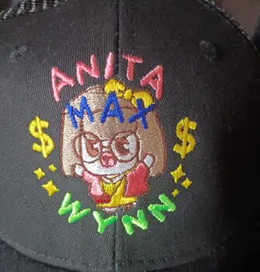 Anita Max Wynn OVO Drake Lettering Cap - Handmade Graphic Character, Custom Slogan, Face Graphic Design for Fashion Enthusiasts, Lettering Hats, Graphic Character Hats