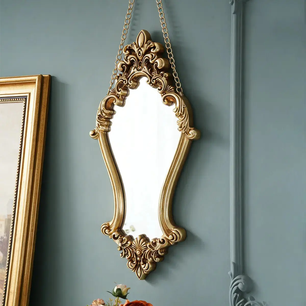 European Vintage Resin Wall Mirror