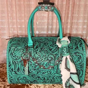 Turquoise large tooled leather speedy with a 5 peice accessory set included!