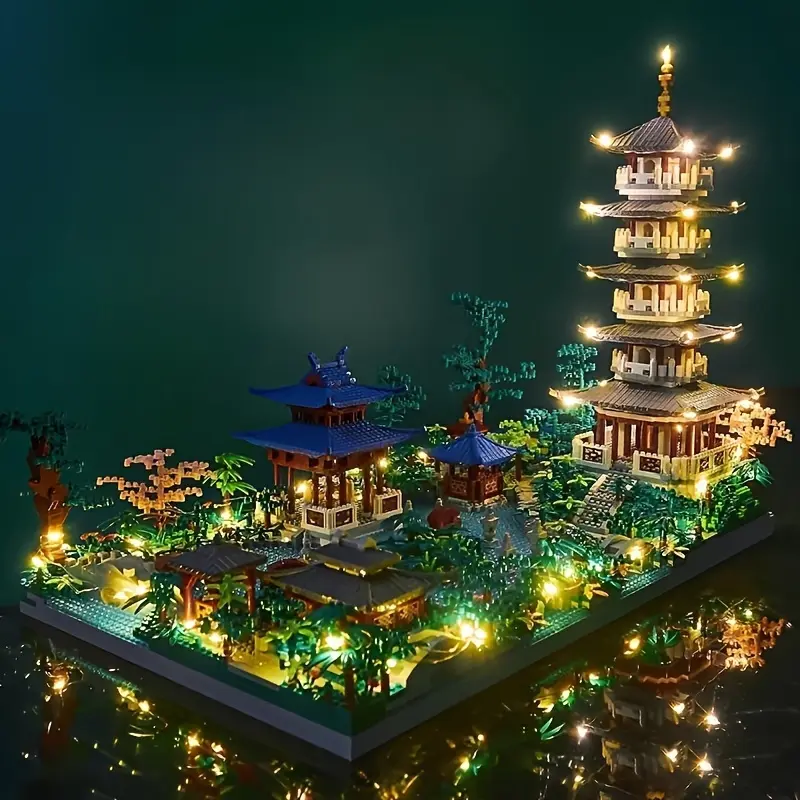 2000+PCS Hangzhou West Lake Architecture Assembled Building Blocks, High-Difficulty STEM Construction Toy, Christmas Gift Wooden House Building Kit for Adults, DIY Crafts Magnetic Tiles Stacking Set, Stem Construction Set
