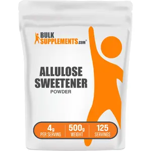 BulkSupplements - Allulose Sweetener Powder - Low-Calorie Sweetener - Prebiotic - 500g - 4g per Serving