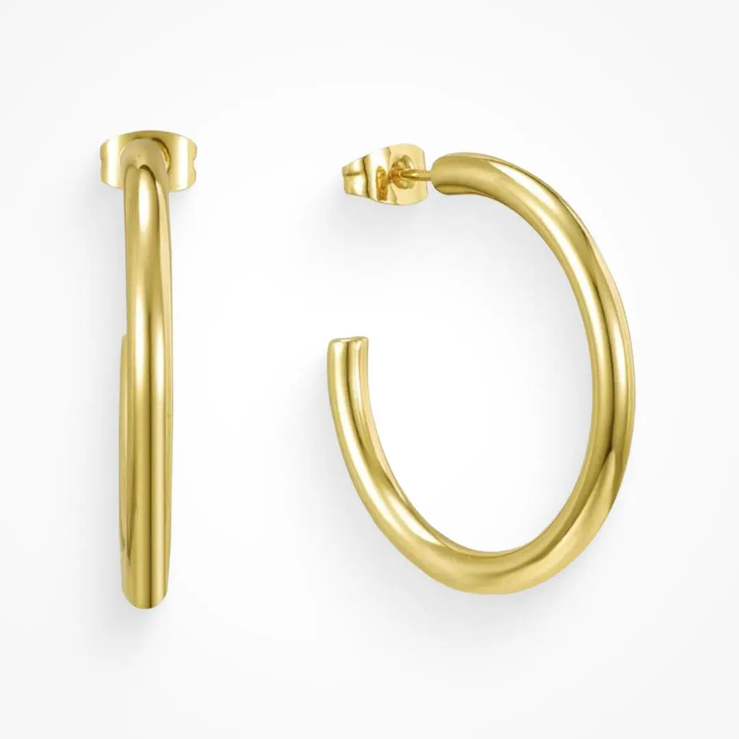 EVRY JEWELS Gold or Silver Plated Women's Hypoallergenic Calabasas Hoops