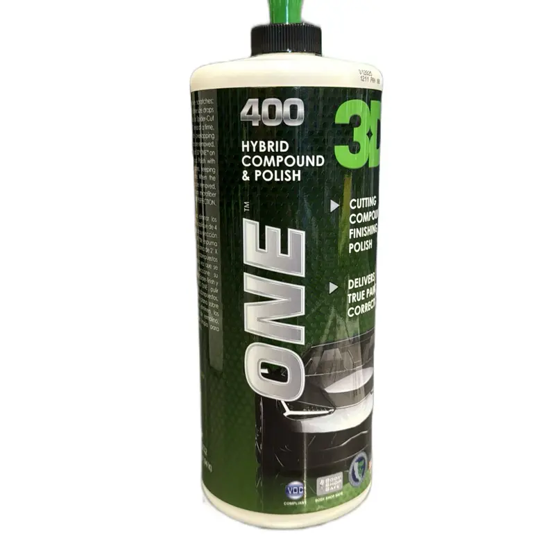 3D Car Care 400 Hybrid Compound & Polish - Automotive Paint Care Cutting Compound & Finishing Polish for Heavy Scratch Removal, High-Gloss Finish - Compatible with DA Polishers