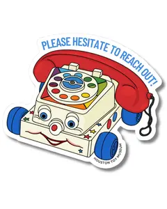 Please Hesitate to Reach Out Classic Toy Phone Die Cut Magnet
