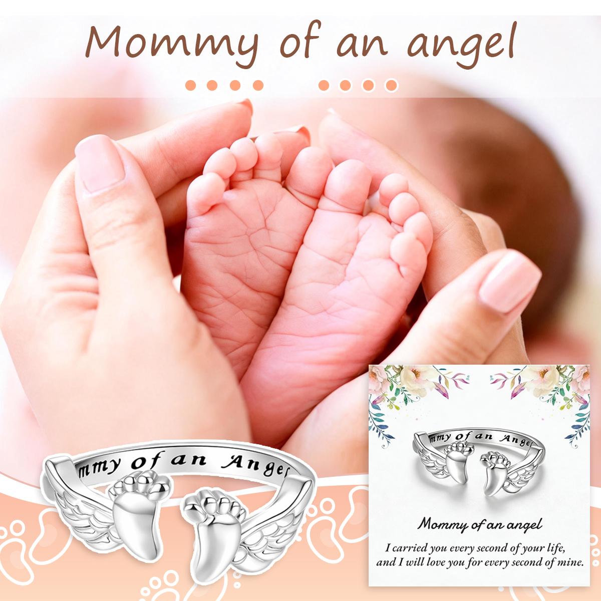 Miscarriage Ring Loss of Pregnancy 925 Sterling Silver Mommy of an Angel Ring, Fashion Statement Accessory Daily Wear for ring, Sympathy Gift for Women Mom