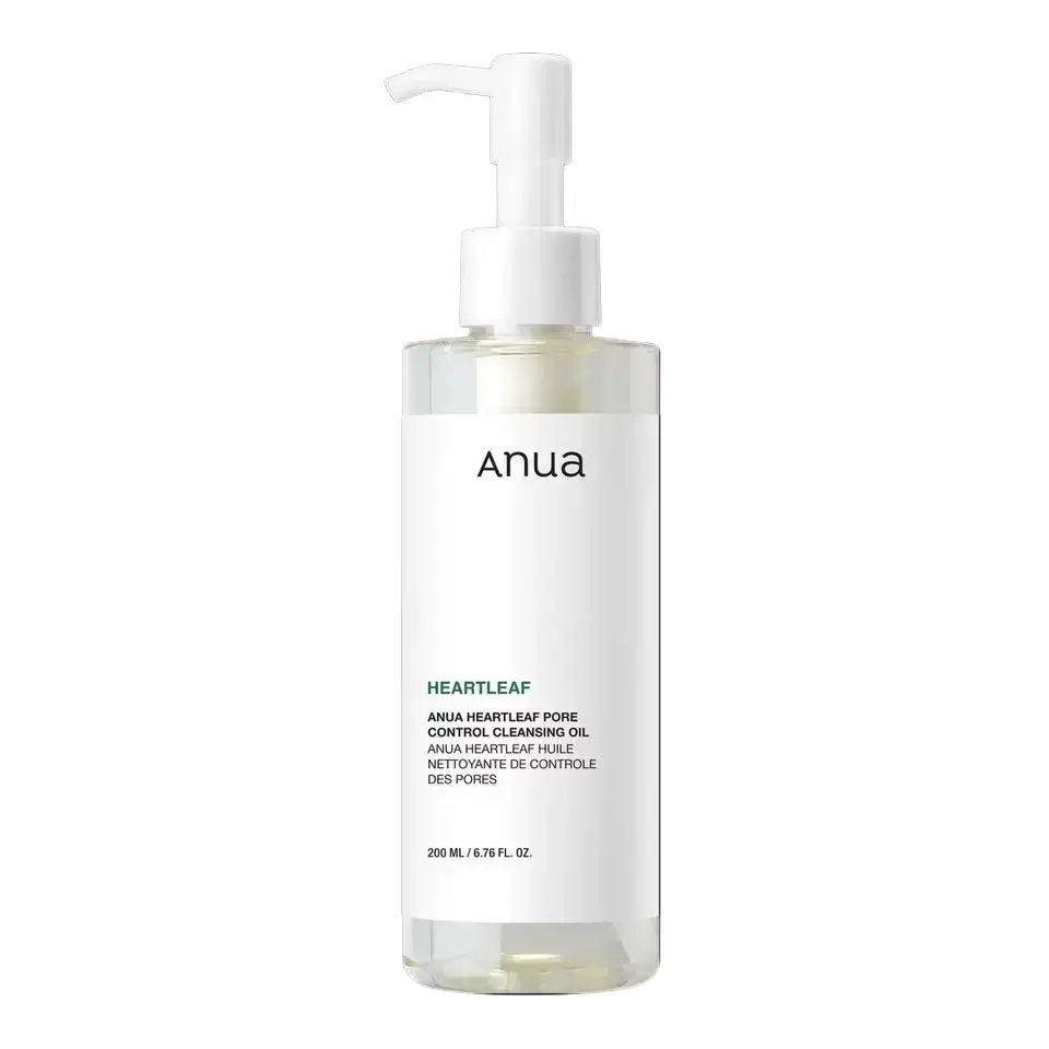 Anua Heartleaf Pore Control Cleansing Oil, Hypoallergenic Makeup Remover for Daily Double Cleanse, Lightweight Korean Skincare for Sensitive & Acne Prone Skin, 200ml, Facial, Sensitive Skin, Natural Extracts, Bottle, Oil Texture, All Skin Types