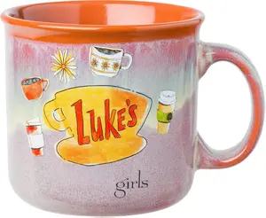 Silver Buffalo Gilmore Girls High Gloss Ceramic Camper Mug Featuring Luke's Diner Logo 20 Ounces Modern Nostalgic Gift for Fans Beverage Reuse Reusable Tumbler Drinkware Coffee Washable Cup