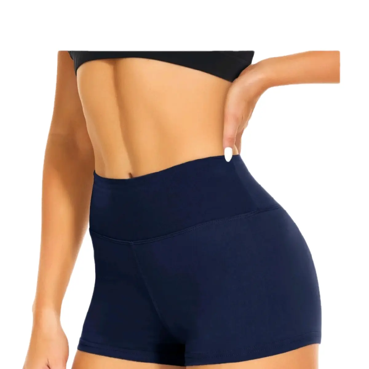Workout Biker Shorts (Small/Medium) Women 3" High Waisted Tummy Control Spandex Booty Volleyball Gym Shorts for Yoga Dance-Navy