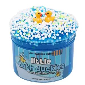 Little Bath Duckies Clear Floam Slime with Two Bath Duckies and Sprinkles