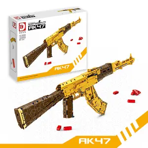 Shooting Elite AK47 35inch Building Block Gun Set 1548 Pieces STEM DIY Model Toy for Children Over 12 Years Old Tactical Cooperation Toy Great Choice for Birthday Valentine's Day GiftsAdult Building Block Gun Model Toy Set	 Adult,Collectible,Building,