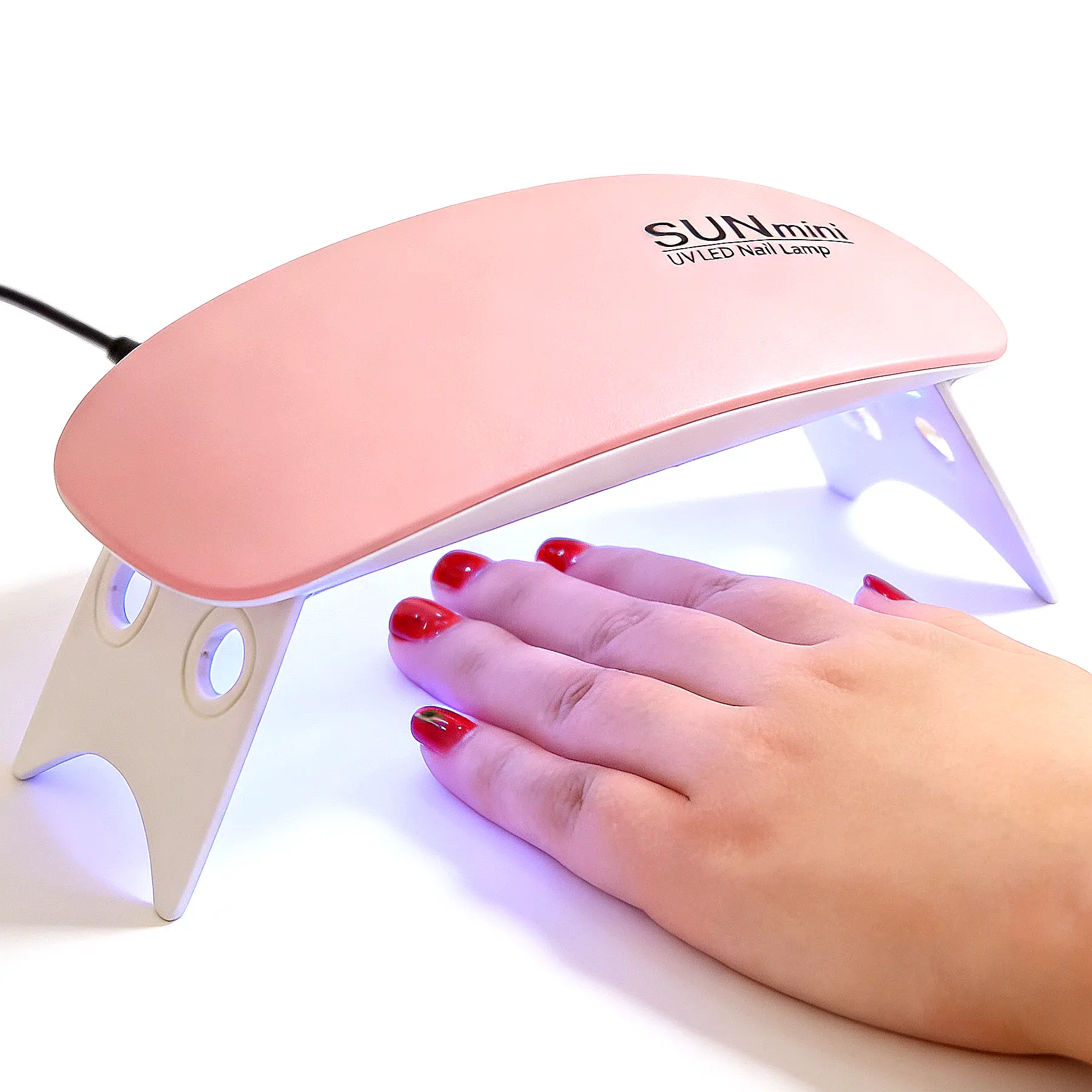 Portable UV LED Nail Lamp for Gel Nails, Mini Nail Dryer Fast Curing Gel Polish Lamp for Home Salon (Pink)