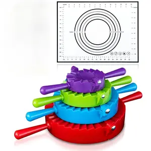 4Pcs/Set Dumpling Maker Kit, Mold Ravioli, Empanadas, Momos, Gyozas, Pot Stickers, Jamaican Beef Patties, Pierogi and Calzones - Wonton Dough Press and Pasta Making Tools,Hand Tools Kits