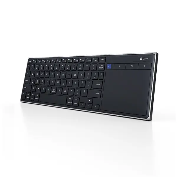 CZUR K5S Bluetooth Keyboard with Touchpad, Wireless & Wired Keyboard with Trackpad for PC, Laptop, Tablet & Phone, Multi-Device Portable Rechargeable Keyboard, for Windows/Mac/Android/iOS (No Backlit)