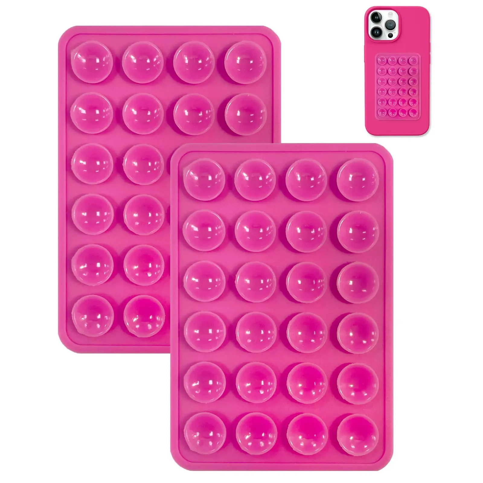 2PCS silicone sucker mobile phone case bracket, anti-skid sucker mobile phone bracket, hands-free mobile phone accessories bracket, for selfie and video, silicone mobile phone bracket viscous silicone sucker mobile phone