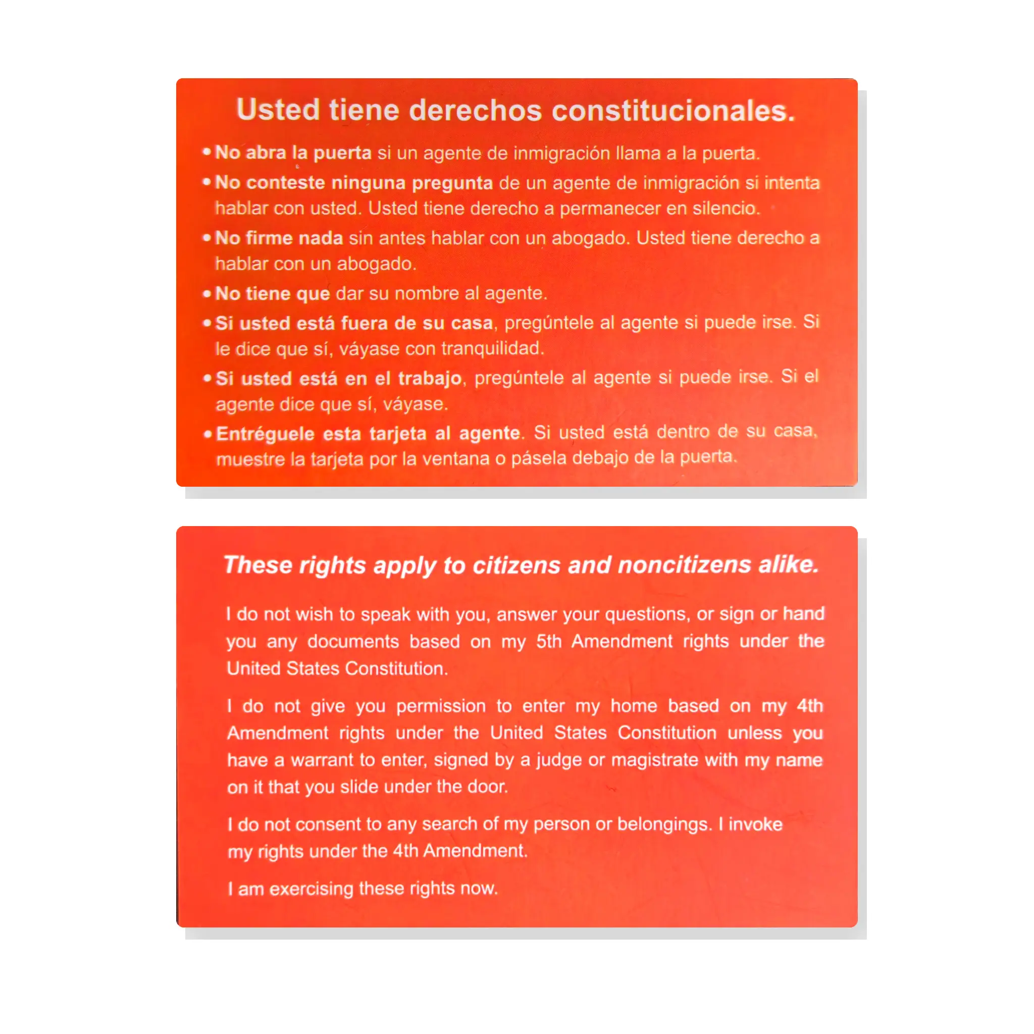 Know Your Rights Cards (1/3/5Pcs Available) - U.S. Citizenship Rights - 5th Amendment Guide - For Residents  & Non-Citizens - Portable Durable Design Universal Use Legal Information Free Code4 Thin Blue Line Car Decal Included Community Leaders