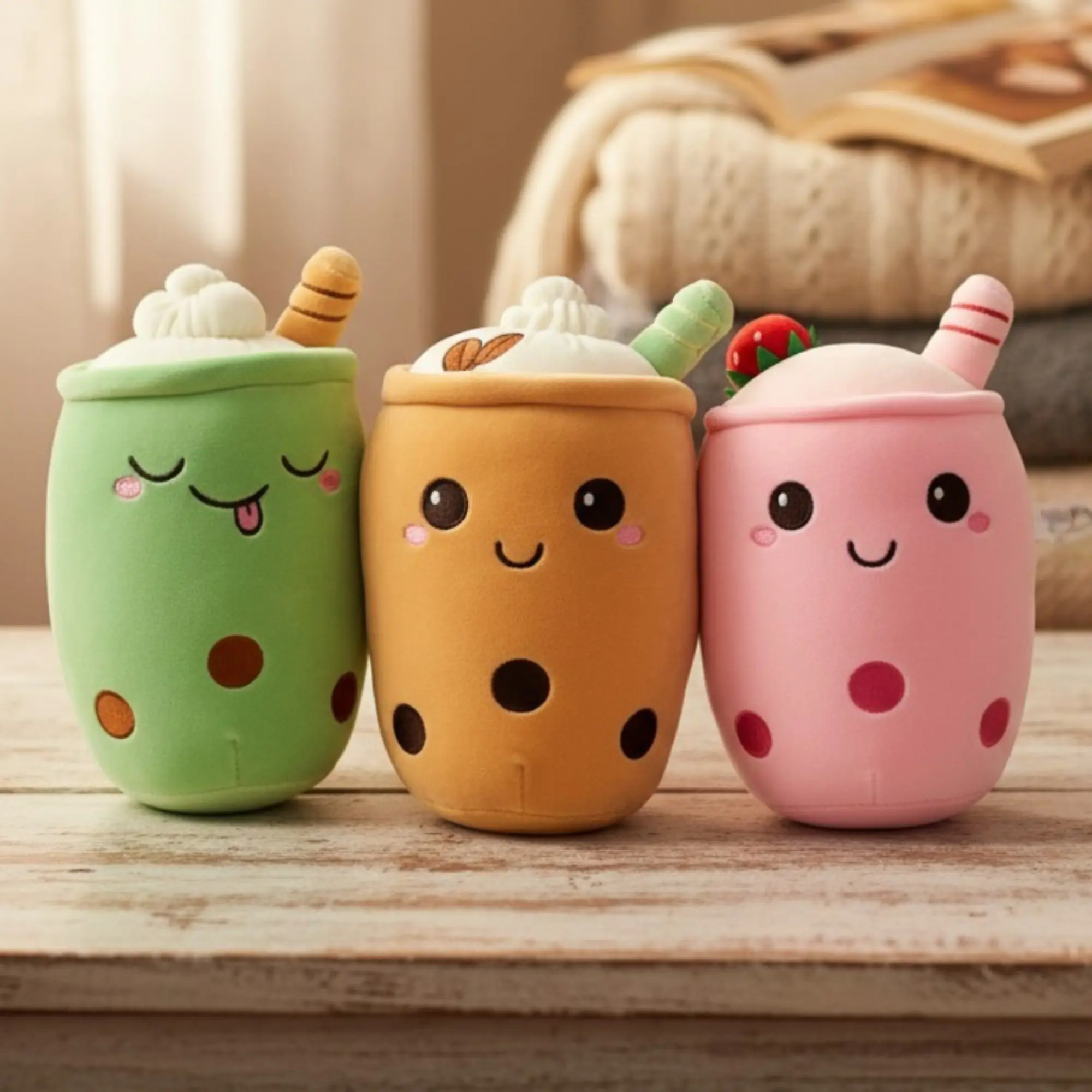 Boba Plush Whip Cream Bubble Milk Tea Cup Cute Stuffed Animals Toy for Kids