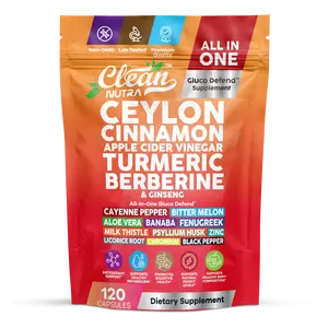 Clean Nutra Ceylon Cinnamon Capsules with Berberine & Apple Cider Vinegar Turmeric Ginseng Supplement Made in USA