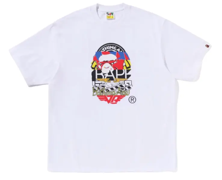 Bape Ape Head Multi Logo OS Tee White - L/M