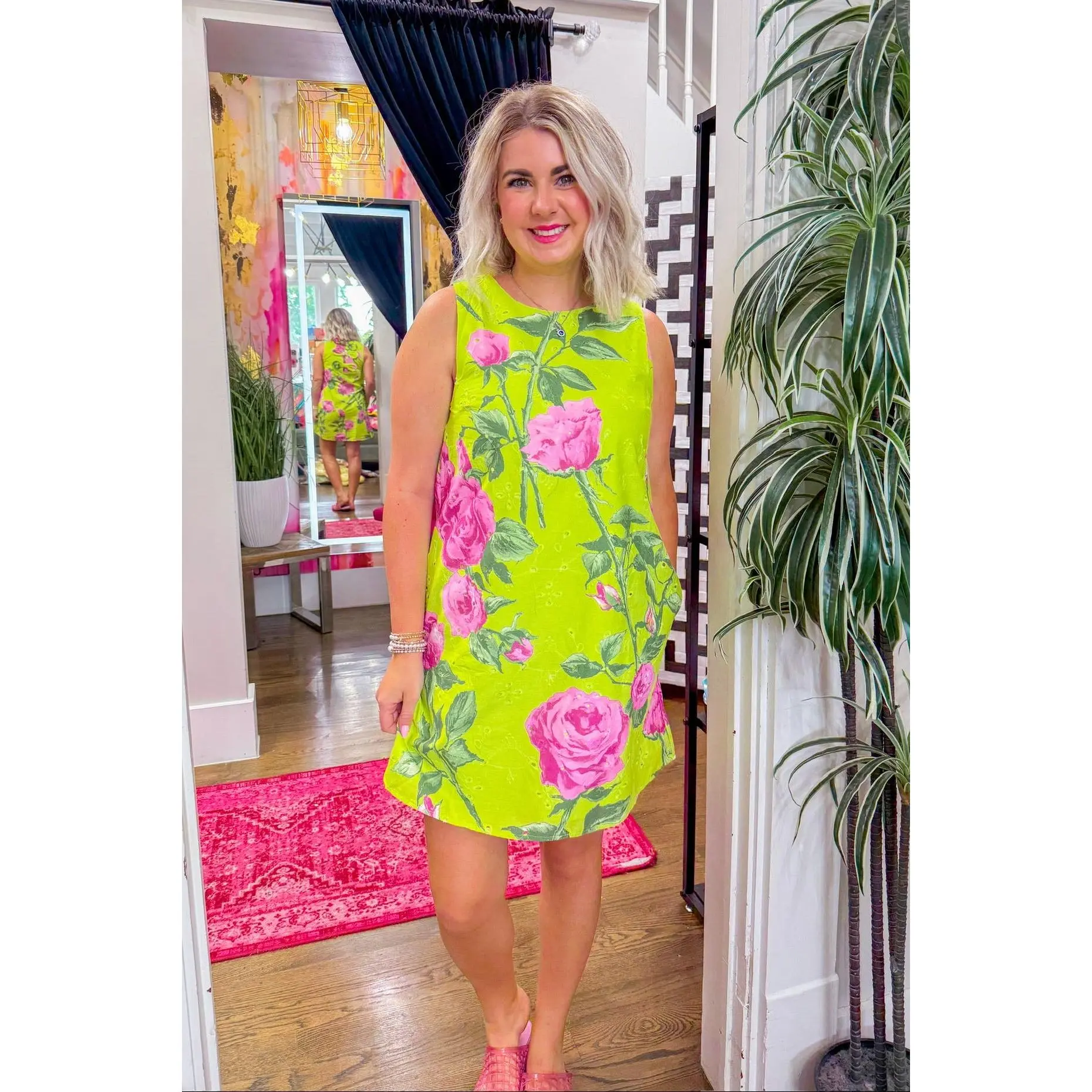 Still The One Mini Dress- Chartreuse