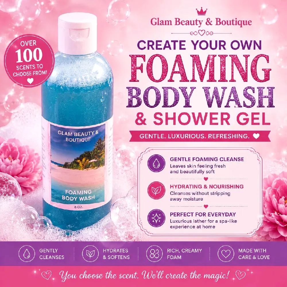 Create Your Own All-Natural Foaming Body Wash - Handmade Moisturizing Shower Gel for Sensitive Skin, Luxurious Gentle Daily Bath Care with Natural Ingredients, Single Item, Berries And Cream, Strawberry Shortcake