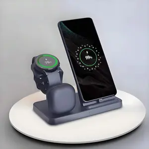 Charging Station for Samsung Devices, 3 in 1 USB C Charging Stand for Samsung Galaxy S25/S24/S23/S22/S21/Note20/10/Z Flip/Fold 6/5/4 Galaxy Buds Wireless Charger Dock for Samsung Galaxy Watch Ultra/8/7/6/5/5 Pro/4/3/Active 2/1 summerwins