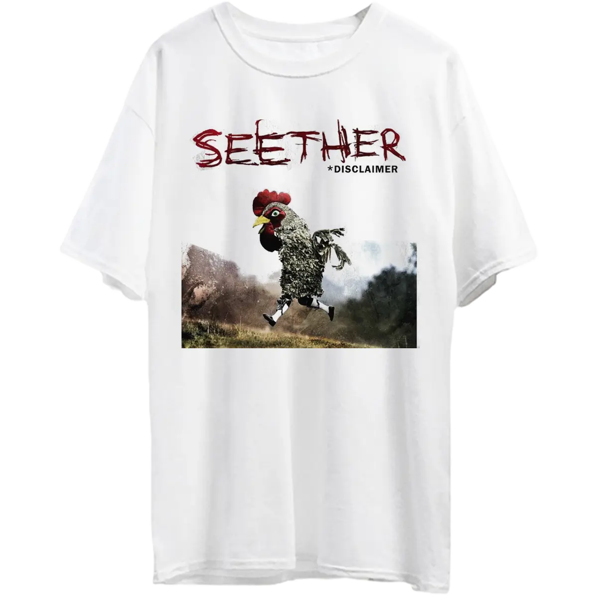 Disclaimer Seether Band Album White T-shirt, Unisex Cotton One Side T-Shirt Fabric Menswear
