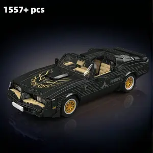 1557PCS Black Convertible Sports Car Building Blocks | Adult Collectible Sports Car Model Kit, Educational Assembly Toy, High-Detail Vehicle Bricks for Home Desk Decoration, Birthday & Christmas Gift