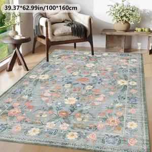 Flower Bohemian area carpet can be machine washed home decoration sofa coffee table mat bedside mat kitchen study home carpet mat Floral Pattern Rug Boho Floral Rug