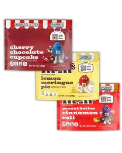 M & M's Variety Pack of the Bakery Collection: Includes Lemon Meringue Pie, Cherry Chocolate Cupcake, and Peanut Butter Cinnamon Roll (Set of 3 Bags)