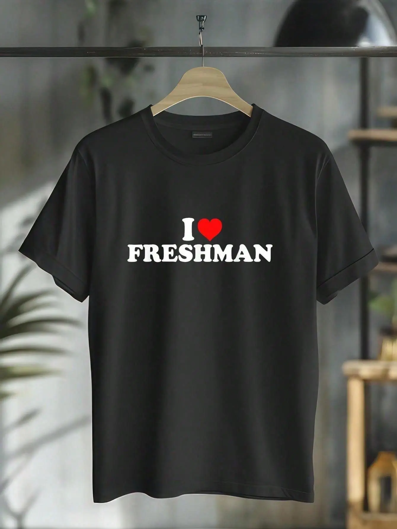 100% Cotton Casual Tshirt I Love Freshman T-Shirt Fabric Menswear Crewneck Soft
