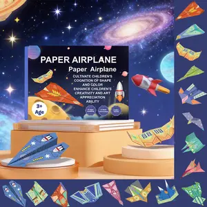 DIY Paper Airplane Book Kit - Educational Colored Paper Papercraft with 16 Creative Folding Designs, 32 Colored Sheets, Video Tutorials, Flight Principles, STEM Skills, 10.3x8.1in Craft Kit for Ages 6-12+ Great STEM Gift for Boys and Girls