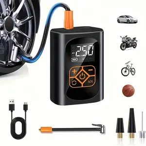 Portable Air Compressor & Inflator Cordless Tire Inflator Car Inflation Pump 150PSI Digital Gauge LED Light USB Rechargeable for Cars Bicycles Motorcycles