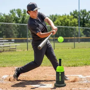 Mini Tee Popper, Durable Nylon Strength, Batting Tee for Perfect Swings, Baseball Training for Hitting Without a Pitcher 1 Popper Ball Included