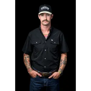 CORE - Men's Black Short Sleeve Snap Shirt
