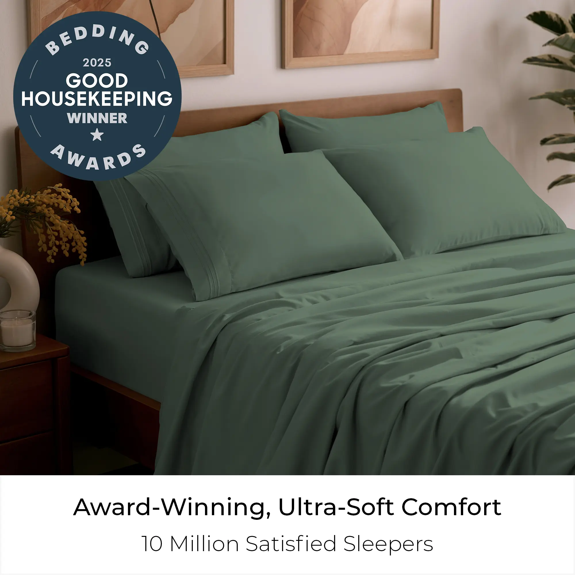 Mellanni Iconic Collection 6-Piece Traditional Double Brushed Microfiber Bed Set - Soft, Breathable, Cooling Bedding, Wrinkle Resistant - Machine Washable - Extra-Deep Pockets - Award-Winning Ultra-Comfort Linens, Comfy Bedding Set, Bedsheet Sets