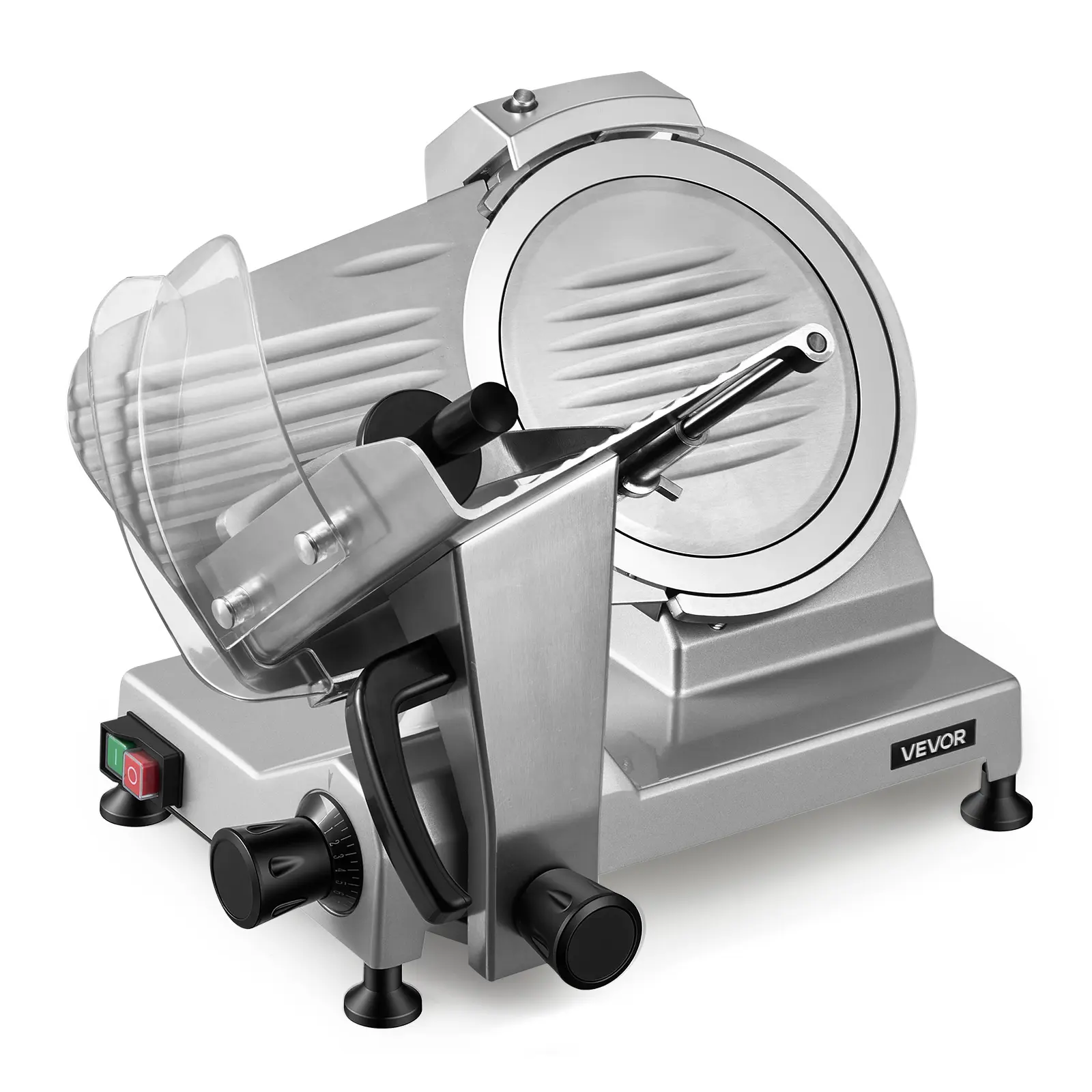 【Summerfinds】VEVOR 10 in Commercial Sturdy Meat Slicer, 240W Motor Electric Deli Slicer with Carbon Steel Blade, Built-In Sharpener, 0-0.47 in Accurate Adjustable Thickness for Meal Prep, UL Approved, Commercial Users
