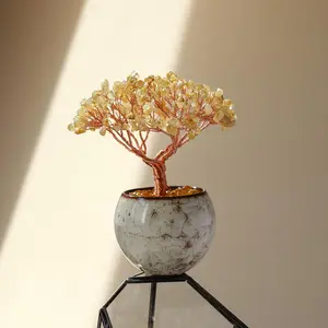 Natural Crystal Tree, Energy Stone Money Tree, Feng Shui Decor, Copper Wire Wrapped Tea Cup, Yoga Home Decor, Fruit, Decorative Fake Tree