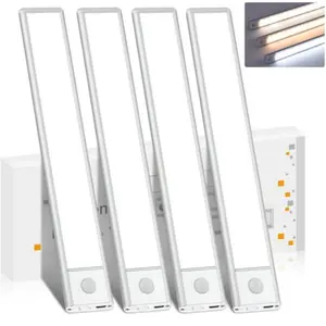16in Under Cabinet Lighting with Remote, LED Motion Sensor Light Indoor, Rechargeable Closet Lights Wireless, Dimmable, 3 Color Temps, Magnetic Under Counter Lights for Kitchen, Pantry, Stair, 4 Pack#SummerVibes