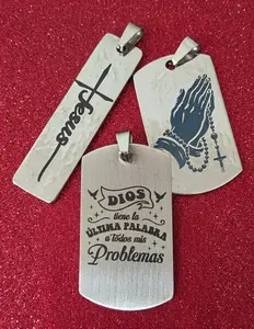 Faith-Based Stainless Steel Necklace - Laser Engraved Dog Tag with Premium Leather Cord (18" or 24")