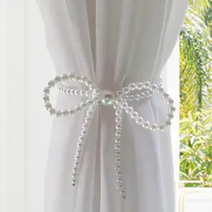 Luxurious Crystal Curtain Tiebacks with Magnetic Clasps - Sparkling Fairy Beads Decorative Holdbacks for Elegant Drapes