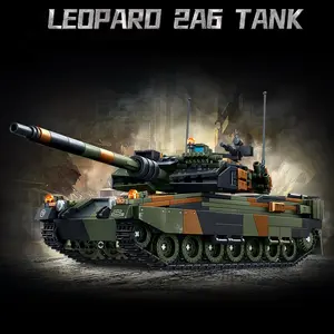 903PCS Leopard 2A6 Tank Building Block Sets Toys 360 ° Rotating Turret Assembly Military Armored Car Bricks Model Ornament Gifts For Adult Kids Teens