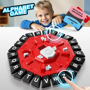 Word Game Family Board Games for Kids & Adults with 2 Modes,220 Topic Categories 24 Letters Pressing Games,Tabletop Game,Fun Fast-Paced Learning Game,35 Cards,LCD Display Timer,Birthday Gifts