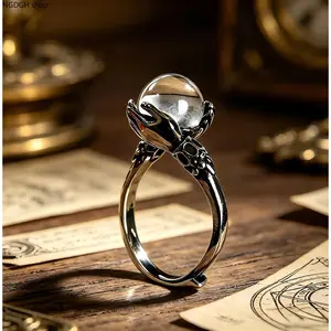 Vintage Guardian Crystal Center Unique Rings with Adjustable Band - Jewelry for Women,Funky Unique Accessories, Fits 6-10, Thoughtful  Fashion Accessory,2026 Gear Up For Memorial Day Campaign